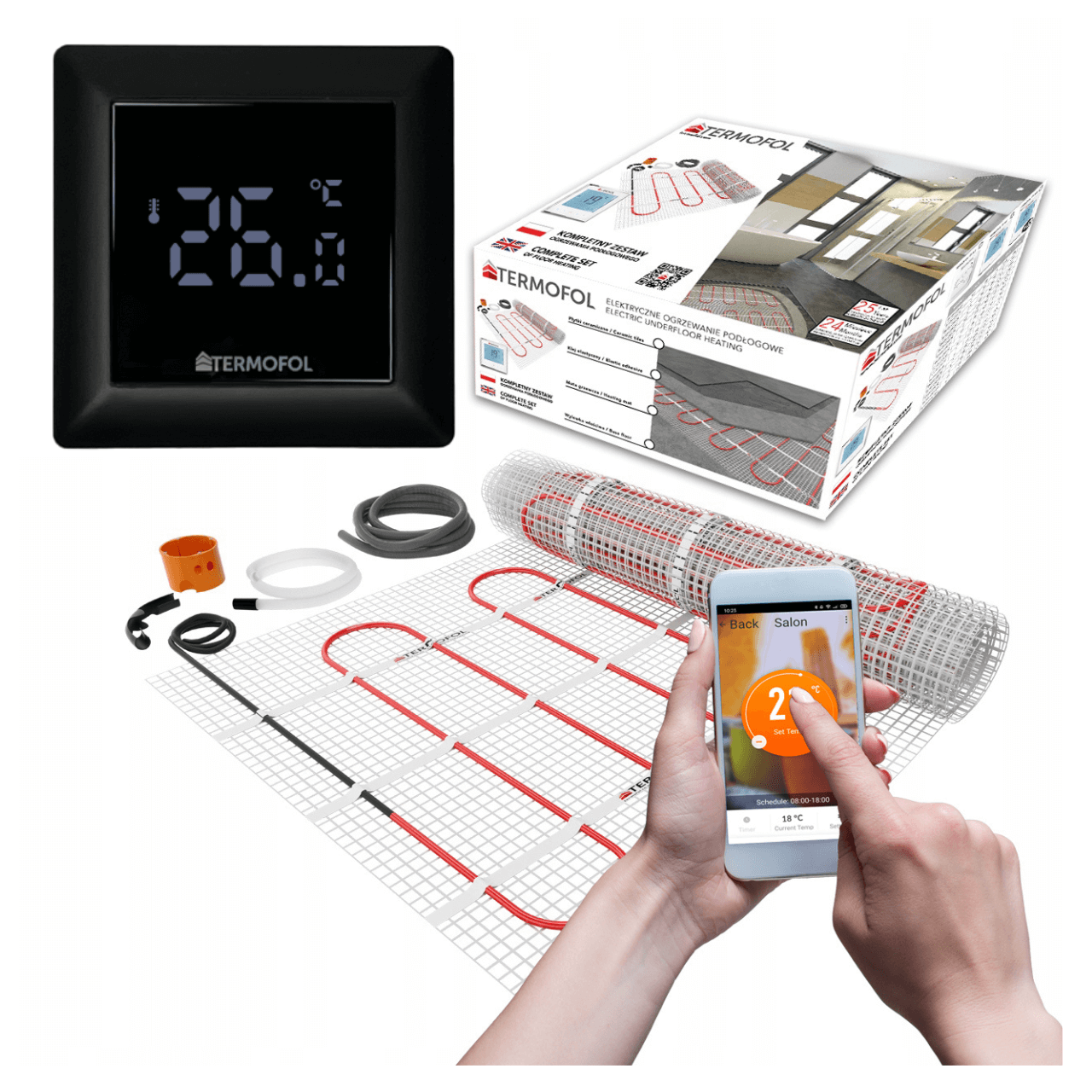 Heizmatten-Set mit WiFi-Thermostat