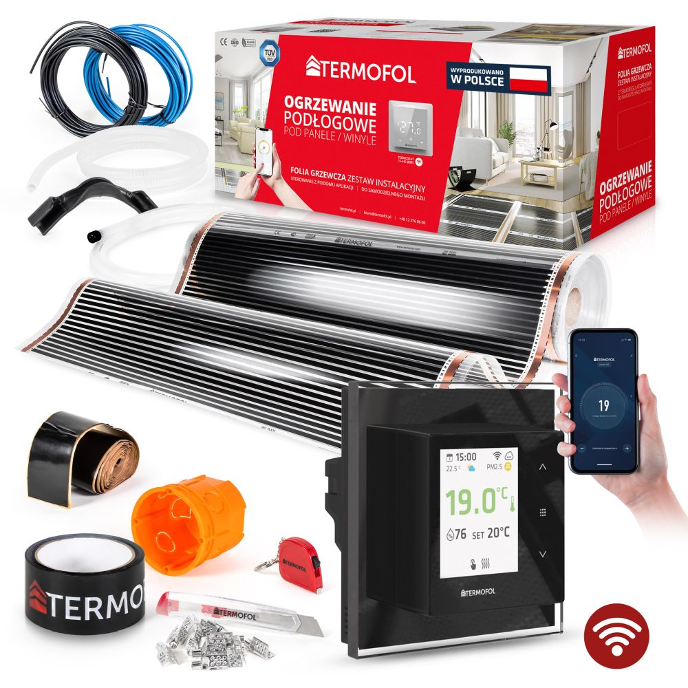 Set grijaće folije s termoregulatorom širine 50 cm
