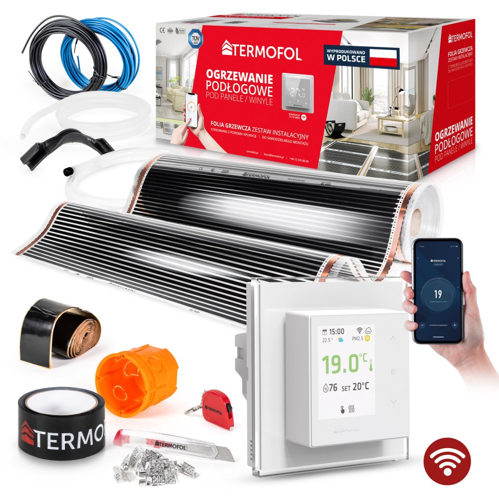 Set grijaće folije s termoregulatorom širine 50 cm