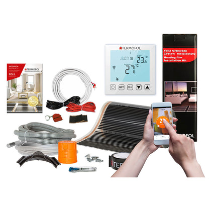 Heizfolienset mit WiFi-Thermostat – Unterbodenheizfolie für Laminat und Parkett